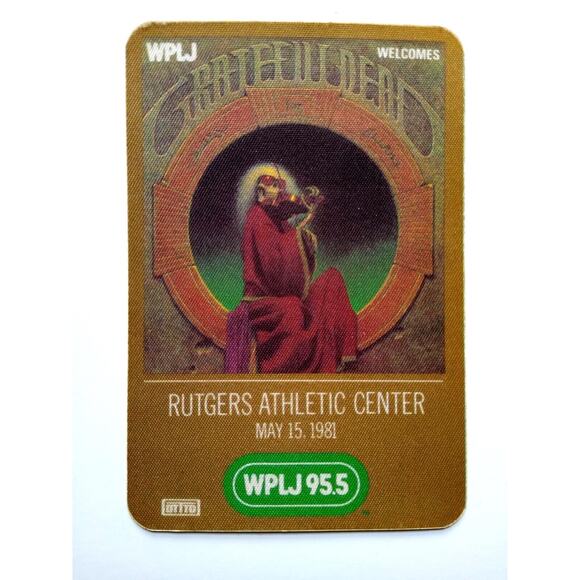 Grateful Dead 1981 Original Radio Station Backstage Pass Skeleton Plays Violin - Picture 1 of 3